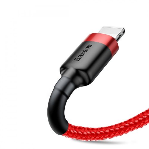 Baseus premium Apple cable - 0.5 meter, 2.4 Amp charging, beaded cover - Red