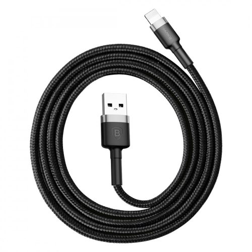 Baseus premium Apple cable - 1 meter, 2.4 Amp charging, beaded cover - black