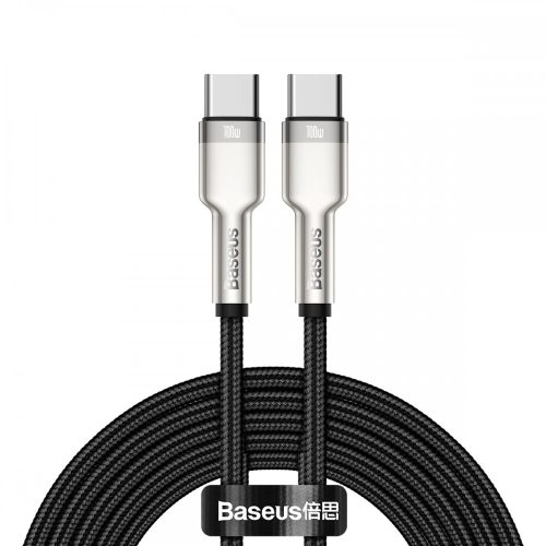 Baseus Calufe USB-Type C - 100 cm, 13 Amps, 66W charge, metal head, beaded cover - black