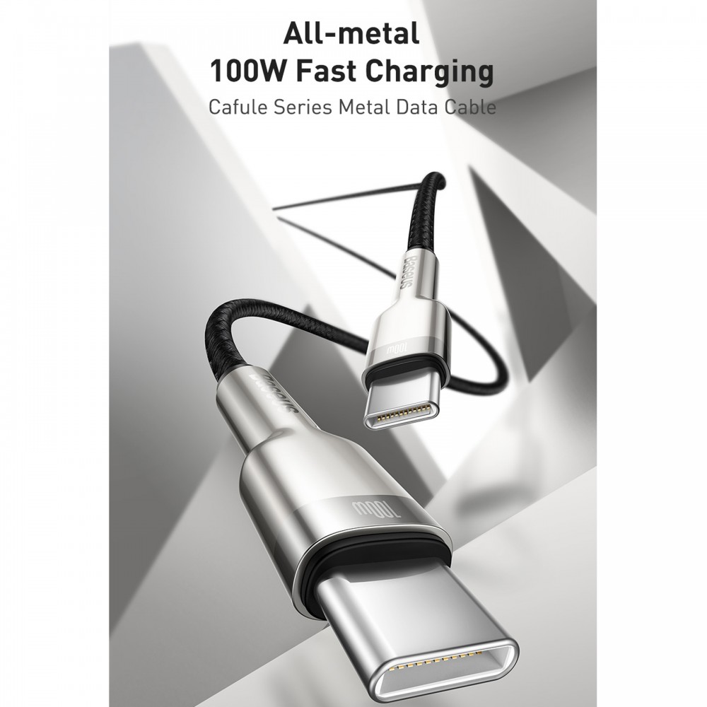 Baseus Calufe USB-Type C - 200 cm, 20 Amps, 100W charge, met