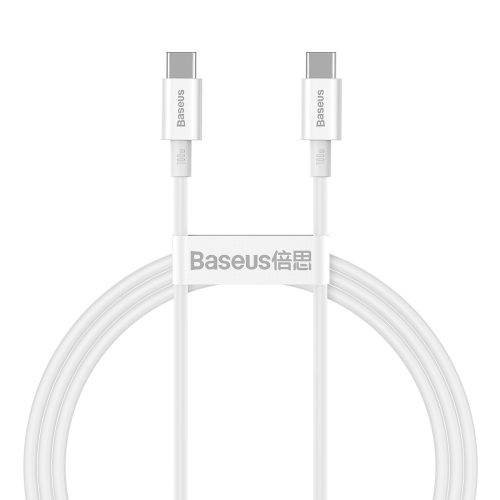 Baseus CATYS-B02 - 100W, USB Type-C to USB Type-C Fast Charging Data Cable, Cable Length:1m - White