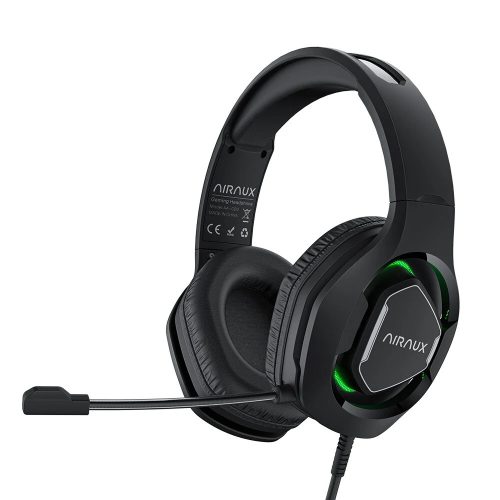 BlitzWolf AirAUX AA-GB2 - 7.1 Surround Gaming Headphones. Powerful bass, Green LED lighting, noise reduction, comfortable wear