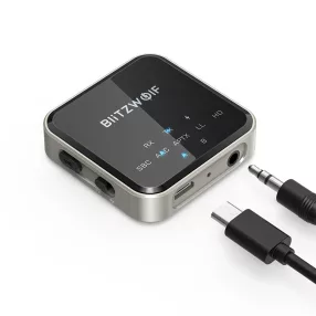   BlitzWolf® BW-BL3 bluetooth audio adapter -CSR Superior Chip, ANC Technology, Long Service Time, LED Light