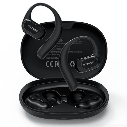 BlitzWolf® BW-BTS10 - Bone Conduction Bluetooth Earphones - Earhook Design, BT5.4, IPX8 Water Resistance, 10 Hours of Usage