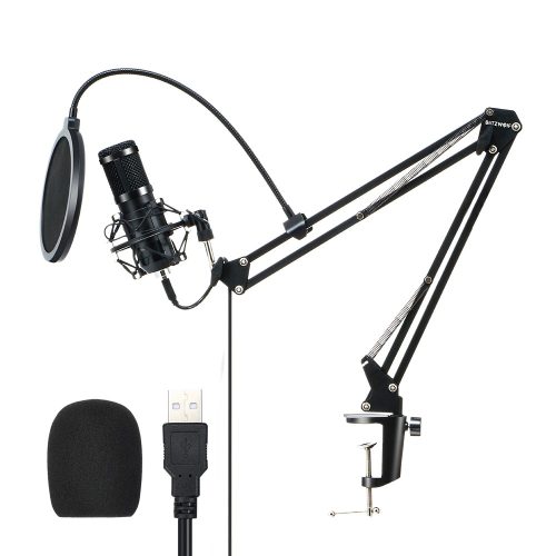 BlitzWolf BW-CM2 - USB Condenser microphone + pop filter + microphone holder arm