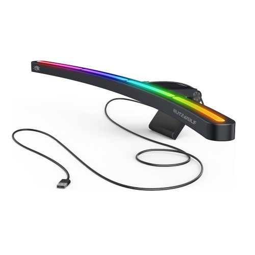 BlitzWolf BW-CML3 RGB LED lamp for curved monitor - wireless control, 500 Lux, 2900-6000K + RGB, USB power supply
