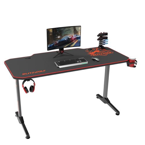 BlitzWolf BW-GD2 Gaming Desk - Large Size, Rugged Design with Headphones and Cup Holder