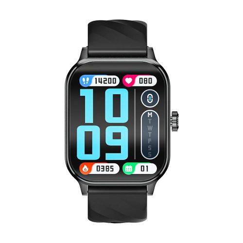 BlitzWolf® BW-HL5 Smart Watch: Ultra-large screen, Bluetooth call, Blood Glucose & Blood Pressure etc. measurement - Black