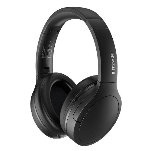 BlitzWolf® BW-HP6 bluetooth headphones - ANC: active noise canceling microphone, 40 mm speakers, AAC encoding, 70 hours of operation time - black