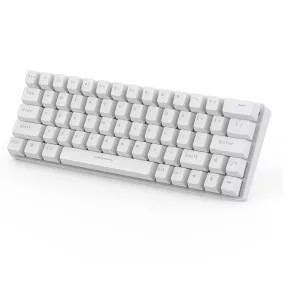   BlitzWolf BW-KB1 Gamer Keyboard - Mechanical Keys, RGB LED Lighting, Wired and Wireless, IPX4 - white