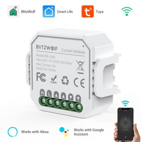   Blitzwolf® BW-SS6 Wifis Smart SMART Shutter / Curtain Controller - Application control, timing, voice instruction. Amazon Echo, Google Home and IFTTT integration