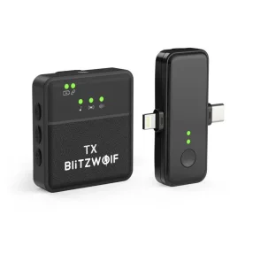   BlitzWolf BW-SX31 Wireless Clip-on Lavalier Microphone - 2.4G wireless signal transmission, 8 hours operation, excellent sound
