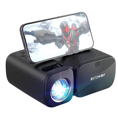 BlitzWolf® BW-V3 Mini Projector - 720P, 5000 Lumens, Screen Mirroring (cast screen), Bluetooth + Built-in Speaker