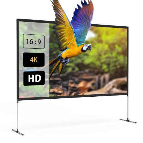 BlitzWolf® BW-VS6 -120 inch projection screen with stable stand. 4K resolution 16:9, foldable, anti-wrinkle, easy installation