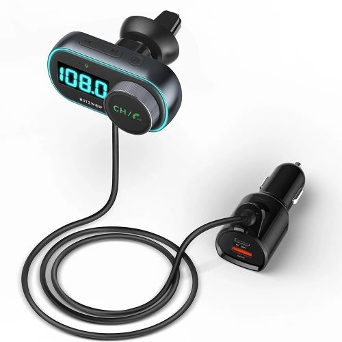 BlitzWolf BW-BC3 - 30W Car Charger with bluetooth Hands Free Calls Wireless