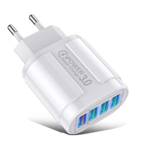   BlitzWolf® BK-385 - 4 USB-A ports, 48W wall fast charger - for fast charging of Android and Apple phones - white