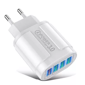   BlitzWolf® BK-385 - 4 USB-A ports, 48W wall fast charger - for fast charging of Android and Apple phones - white