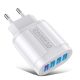 BlitzWolf® BK-385 - 4 USB-A ports, 48W wall fast charger - for fast charging of Android and Apple phones - white