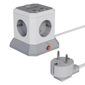   BlitzWolf® BW-EC1 - Desktop charger and power distributor: 4x 230V + 2xUSB-A & 2x USB-C charging ports