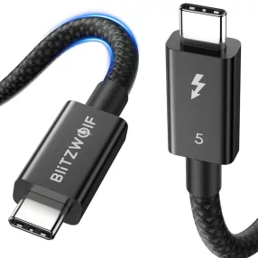   BlitzWolf® BW-HDC8 - USB Type-C - Type-C Thunderbolt5 cable - 150cm length, 240W charging power, 120Gbps data transfer- 150cm