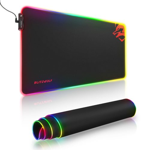 Blitzwolf BW-MP1 - Waterproof, RGB illuminated, non-slip mouse pad with 10 different light effects, size: 800x400x5