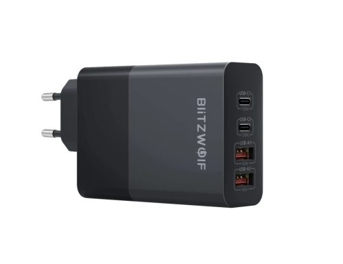 BlitzWolf® BW-S29: 120W GaN Tech Quick Charger - 4-port USB charger (2x USB Type-C + 2x USB-A) for Apple/Android/Windows