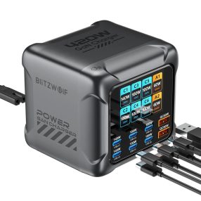   Blitzwolf® BW-S33 - 420W 8-port (6xUSB-C+2xUSB-A) PD desktop fast charging station with digital display