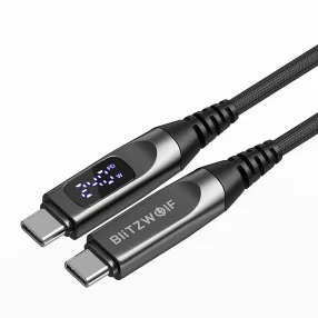   USB Type-C to Type-C cable - BlitzWolf® BW-TC25 - 1.2 meters long, LED display, 240W PD3.1 charging power
