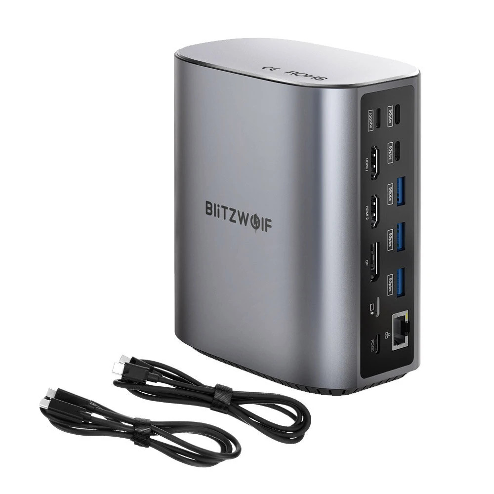 Blitzwolf BW-TH15 Hub 17 in one: 2x 4K HDMI, 1x DP port, USB