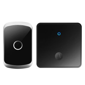   Wireless doorbell (no battery required to use) - CACAZI A50 - range: 150m, 60 ringtones, 5 volumes - Silver & black