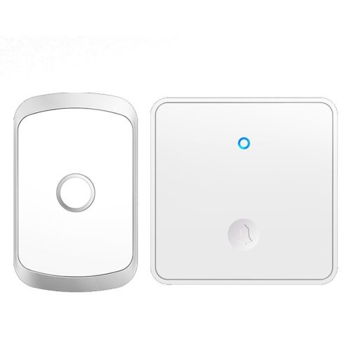 Wireless doorbell (no battery required to use) - CACAZI A50 - range: 150m, 60 ringtones, 5 volumes - Silver & white