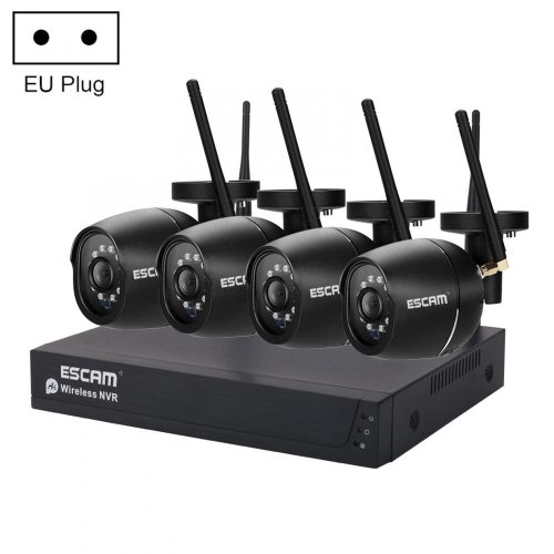 ESCAM WNK204 - 4 pcs WiFi IP camera camera + central unit (NVR): metal housing, 1080P, two-way audio, 20m night vision, motion + human detection, IP66 water proof