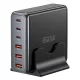 ESSAGER® DK-3C3A-85W - 85 Watt USB Desktop Fast Charger - 6 Ports (3x Type-C + 3x USB-A) for Android, Apple and Windows
