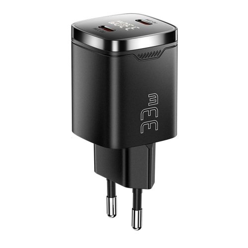 ESSAGER® ES-CD45 - 33W USB wall charger with LED display - 2x Type-C: for Android, Apple and Windows systems