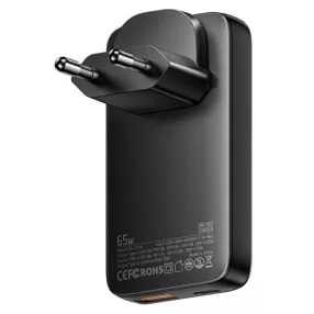   ESSAGER® ES-CD46 - 65 Watt, Ultra slim USB wall charger - 2 Ports (1x Type-C + 1x USB-A) for Android, Apple and Windows