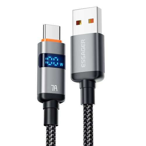 ESSAGER ES-X61 - 2 meters, Type-A - Type-C, USB cable. Digital display, 100W charging, pearl cloth cover
