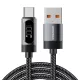 ESSAGER ES-X64 - 2 meters, Type-A - Type-C, USB cable. Digital display, 100W charging, pearl cloth cover