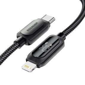   ESSAGER ES-X57 - 1 meter, Type-C - Lightning, USB cable. Digital display, 29W charging, pearl cloth cover