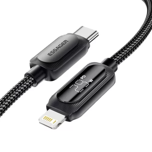 ESSAGER ES-X57 - 1 meter, Type-C - Lightning, USB cable. Digital display, 29W charging, pearl cloth cover