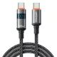 ESSAGER ES-X61 - 1 meters, Type-C - Type-C, USB cable. Digital display, 100W charging, pearl cloth cover