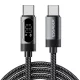 ESSAGER ES-X64 - 2 meters, Type-C - Type-C, USB cable. Digital display, 100W charging, pearl cloth cover