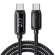 ESSAGER ES-X57 - 3 meters, USB Type-C - USB Type-C, cable. Digital display, 100W charging, pearl cloth cover