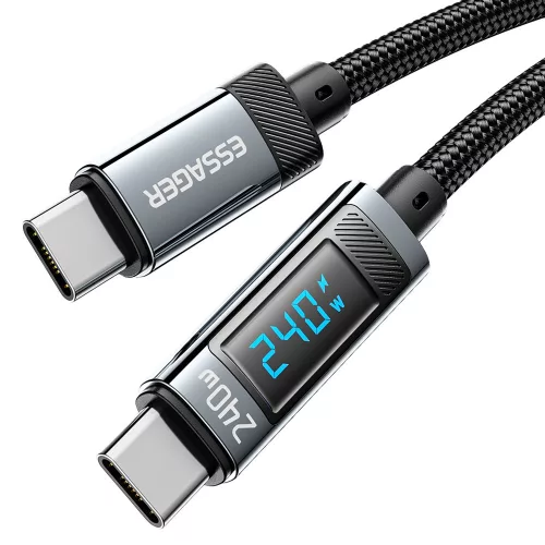 ESSAGER ES-X47 - 1 meters, Type-C - Type-C, USB cable. Digital display, 240W charging, pearl cloth cover