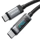ESSAGER ES-X47 - 1 meters, Type-C - Type-C, USB cable. Digital display, 240W charging, pearl cloth cover