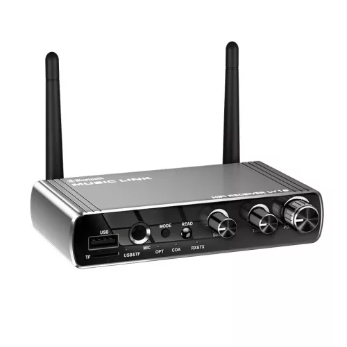 HiGi® LY18 Hi-Fi Bluetooth V5.4 Transmitter and Receiver (DAC Audio Converter) Metal Casing, Remote Control, 30m Range, 6-in-1