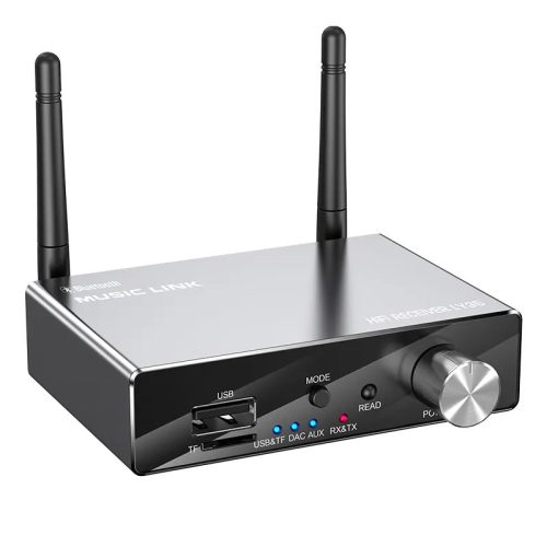 HiGi® LY35 - Bluetooth V5.3 receiver and transmitter unit in one, metal housing, with remote control - 30m range, 6 in 1