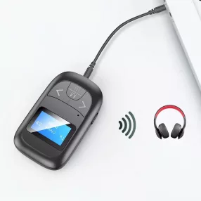   HiGi® T14 - LED Display Bluetooth 5.0 Audio receiver and transmitter adapter in one + microphone (2 in 1) 6 hours of battery time, small size