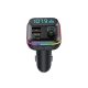 HiGi® - T70 cigarette lighter FM transmitter & car USB fast charger: 1x USB Type-C + 1x USB-A