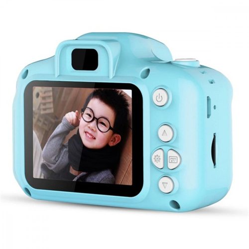 Children's camera: 1080P, IPS LCD display, built-in filters - blue