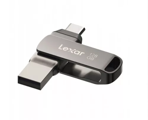 Lexar® JumpDrive® D400 USB 3.1 Type-C Dual Slot Metal PenDrive – for phone and computer. Aluminum housing, 128 GB